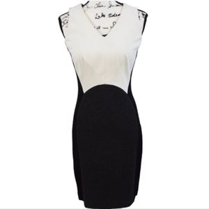 Vince Camuto Colorblock Sleeveless V-neck Sheath Fitted Dress Size 4
